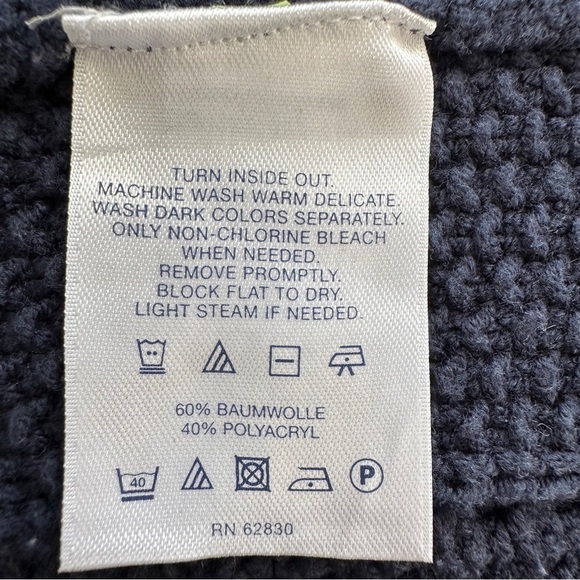 Lands’ End turtleneck sweater with  long sleeves, fitted, cable knit cotton - Picture 8 of 8